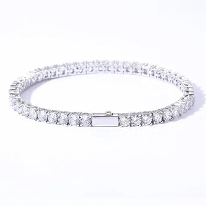 4MM TENNIS mens BRACELET | Silver Gold