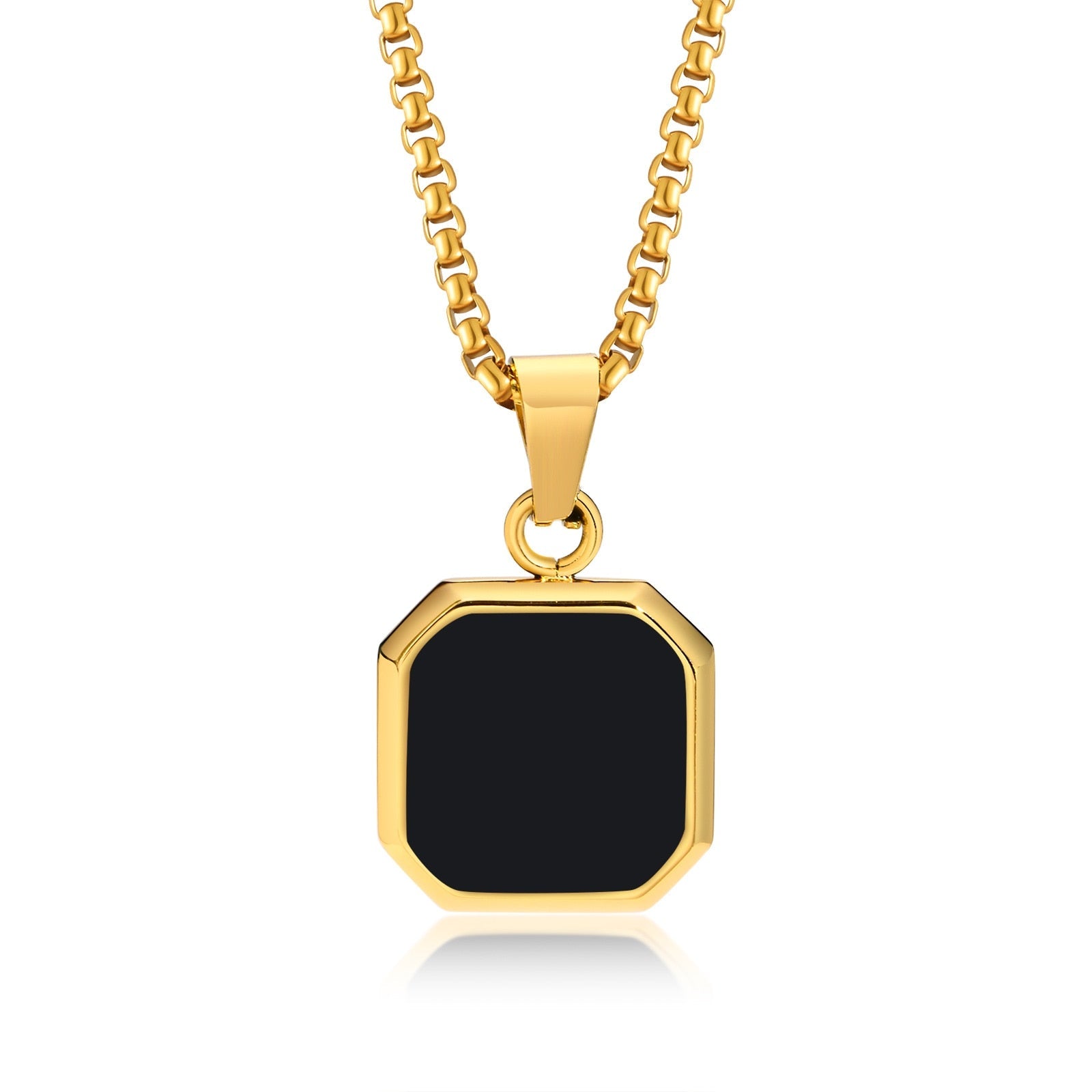 durable mens square gold pendant lose up 